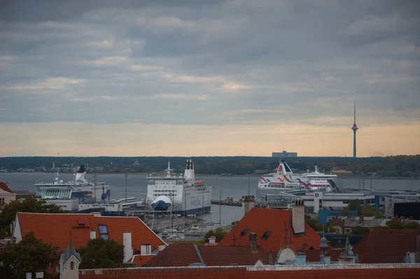 Tallinn Estonien Oktober 2021 Vacker Utsikt Över Stadens Historiska Centrum — Stockfoto