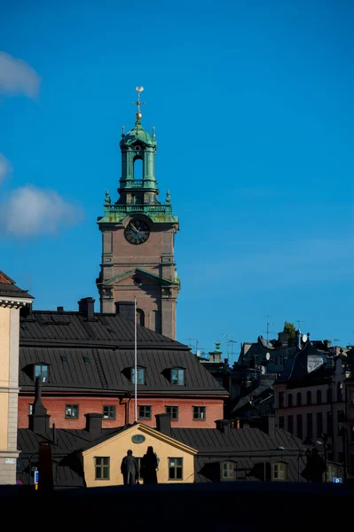斯德哥尔摩市中心美丽的街道景观 — 图库照片