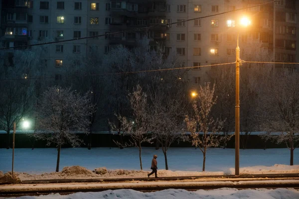 Késő Este Moszkva Yasenevo Kerületében — Stock Fotó