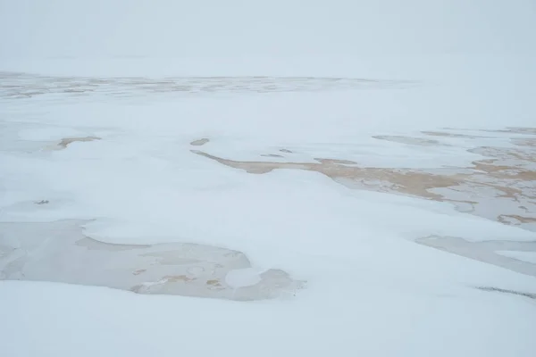 Abstract Ice Patterns Frozen River — Fotografia de Stock