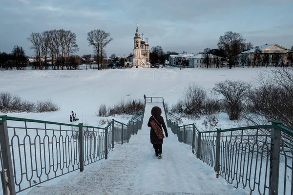 Vista Igreja Apresentação Senhor Início Inverno Vologda — Fotografia de Stock