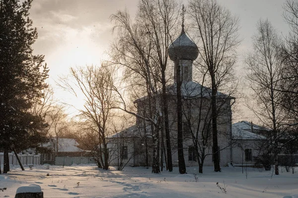 Vista Elías Iglesia Profeta Kamenya Una Madrugada Invierno Vologda —  Fotos de Stock