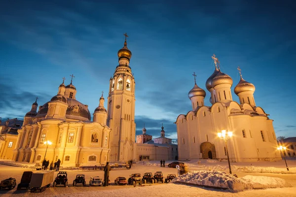 Evening view of the Vologda Kremlin on a winter evening — Stock Photo, Image