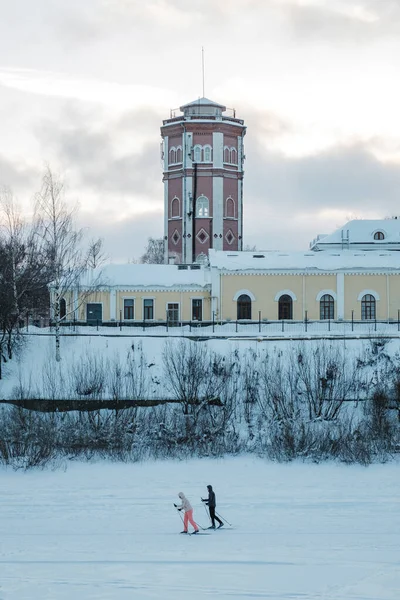 Vista da Torre de Água no inverno em Vologda — Fotografia de Stock
