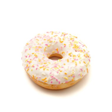 beyaz zemin üzerine lezzetli tatlı çörek