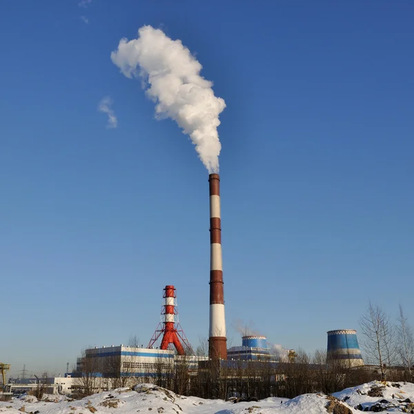 Smoking chimneys of the factory — Stock Photo, Image