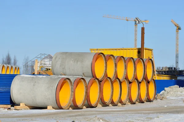 Stack of pipes of the big diameter — Stock Photo, Image