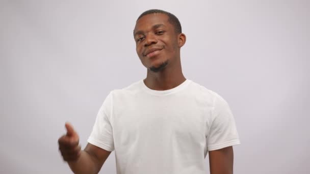 Happy African American Man Shows Thumb Rehearsal Black Cast Member — Stok video