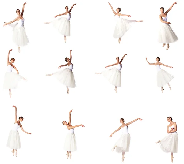 Ballerina in 16 verschillende poses — Stockfoto