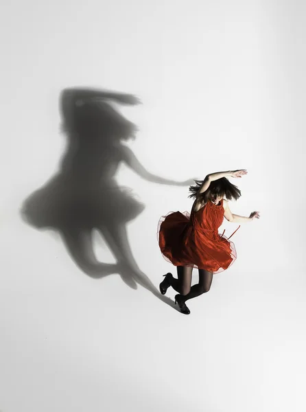 Dancing with a shadow — Stock Photo, Image