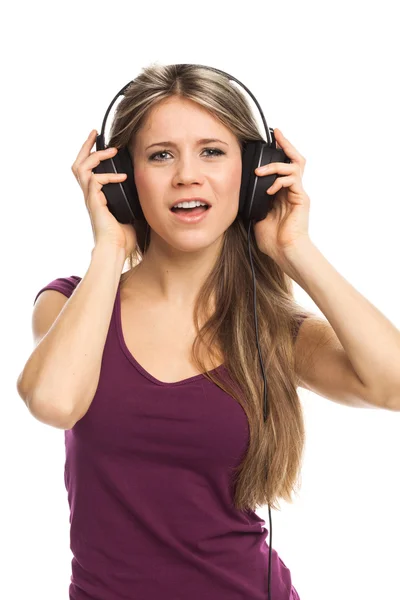 Listening music, dancing and singing — Stock Photo, Image
