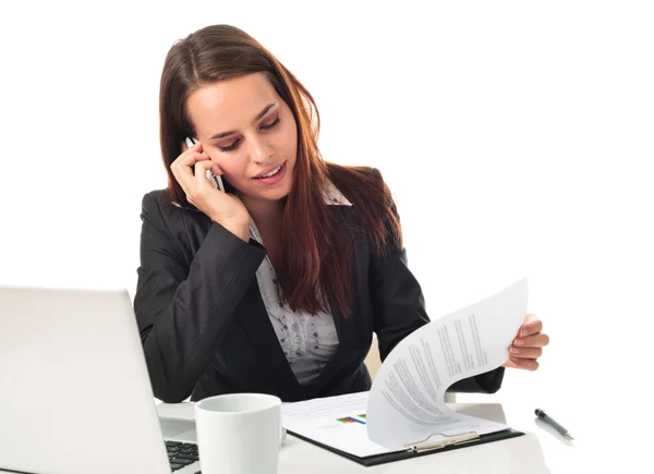 Pretty business woman on the phone — Stock Photo, Image