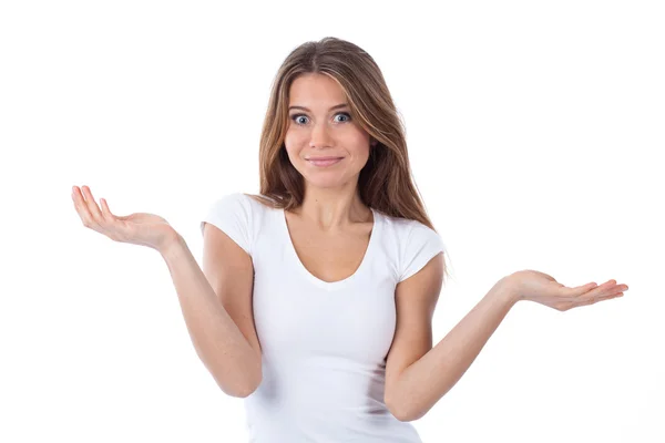 genç kadın Shrugging