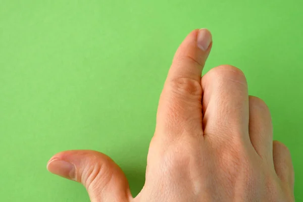 Ręka Gesture Pack Zielony Ekran Chromatyczny Kobieta Podnosząca Palec Wskazujący — Zdjęcie stockowe