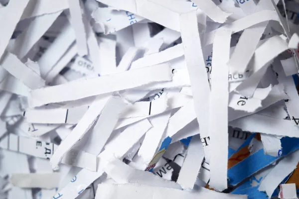 Shredded Documents Protect Confidential Information Background Top View — Stock Photo, Image