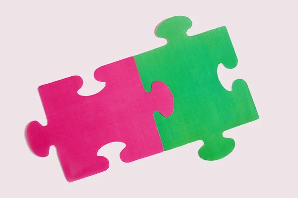 Egyik Puzzle Kapcsolódik Többi Rejtvényhez Egy Kirakós Egy Üzletember Kezében — Stock Fotó