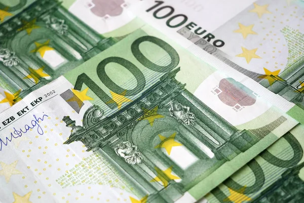 Nombreux Billets Euros Espèces Euro Cash Background Gros Plan — Photo