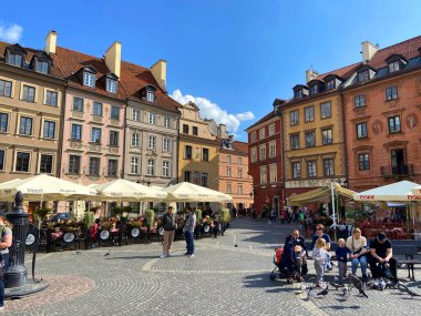 Old Town Market Place in Warsaw, Poland , outdoors clipart