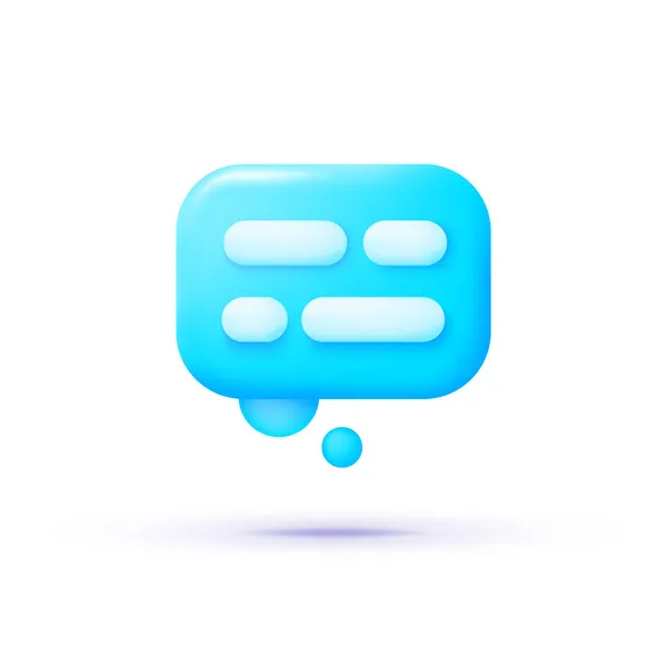 3D-Sprachsymbol für Bannerdesign. Vektorgrafik. Vektor-Illustration weißer Hintergrund. Chat-Icon, Kommunikations-Icon. Social Media-Konzept — Stockvektor