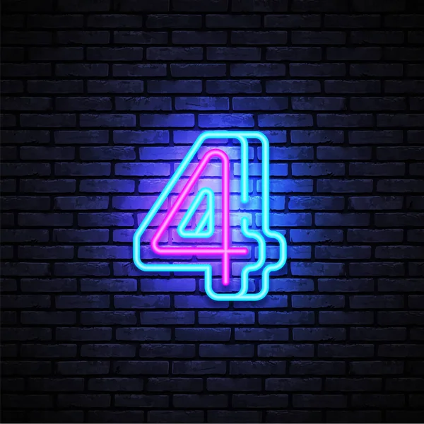 3,444 Neon Sign Number Three Images, Stock Photos, 3D objects