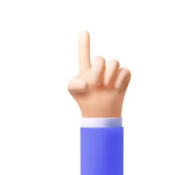 Beyaz arka planda elle yapılan 3D illüstrasyon. 3 boyutlu resimleme. Vektör 3 boyutlu illüstrasyon. Birinci el, her amaç için harika bir tasarım.