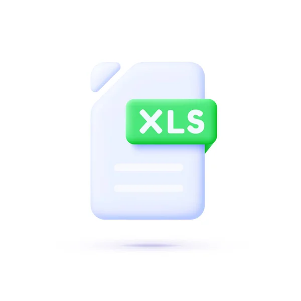 Fichier Xls 3d, grand design pour tous les usages. 3d rendu. Illustration vectorielle isolée — Image vectorielle