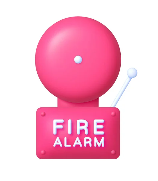 Fire alarm Vector 3d illustration. Vintage 3d illustration with red fire alarm — Stock Vector