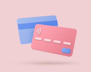 Yeşil arkaplanda soyut tarzda 3D kart. 3d resimleme