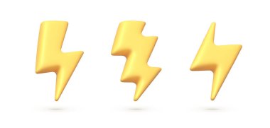 3D sürgülü 3D koleksiyon. 3D sarı pankart. Beyaz arka planda gerçekçi sarı simge. 3d vektör oluşturma kavramı