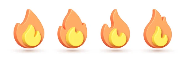 Vuur 3D collectie geïsoleerde vector. Fire 3d, geweldig ontwerp voor elk doel. Vector 3d illustratie — Stockvector