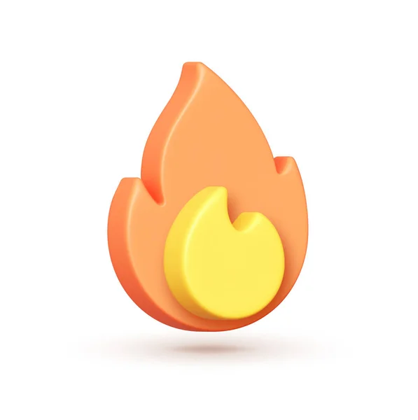 Fire Great Design Any Purposes Flame White Background Realistic Vector — Stock Vector