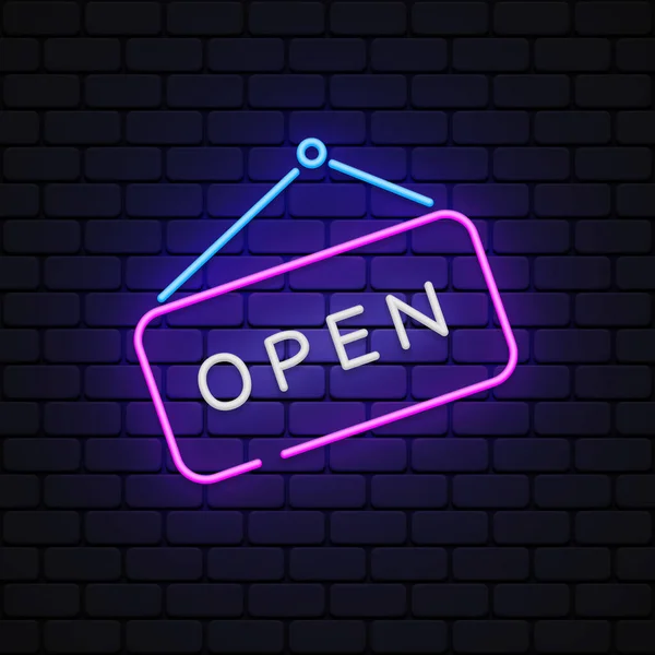 Open Neon Blue Background Vector Illustration Design — Vetor de Stock