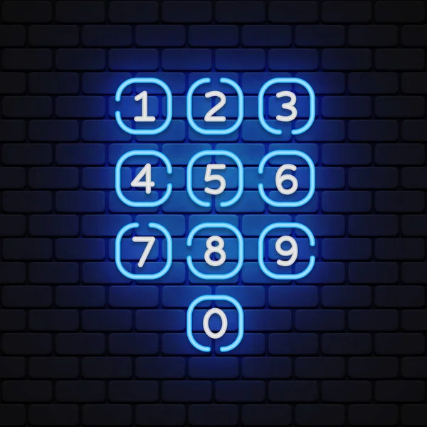Number Neon Light Background Vector Illustration Design Telephone Sign Smartphone — ストックベクタ