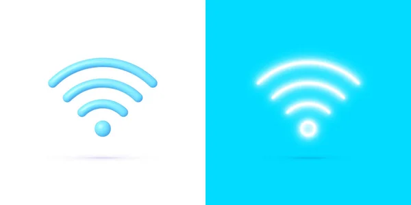 Wifi Neon Great Design Any Purposes Phone Icon Vector Render — 스톡 벡터