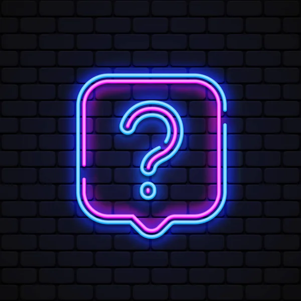 Question Neon Sign Great Design Any Purposes Question Mark Neon — Stockvektor