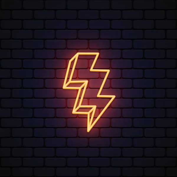 Bolt Neon Great Design Any Purposes Realistic Lightning Bolt Vector — Wektor stockowy