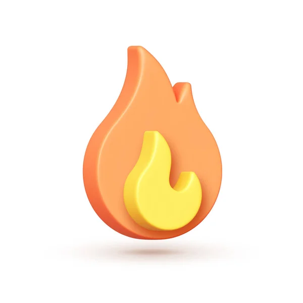 Fire Great Design Any Purposes Flame White Background Realistic Vector — 스톡 벡터