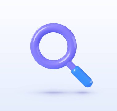 Loupe 3D, her amaç için harika bir tasarım. İş vektör simgesi. 3d vektör illüstrasyonu.