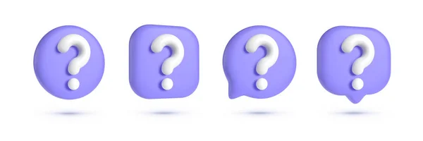 Question Mark Vector Icon Set Speech Bubble Question Mark Icon — Stock Vector