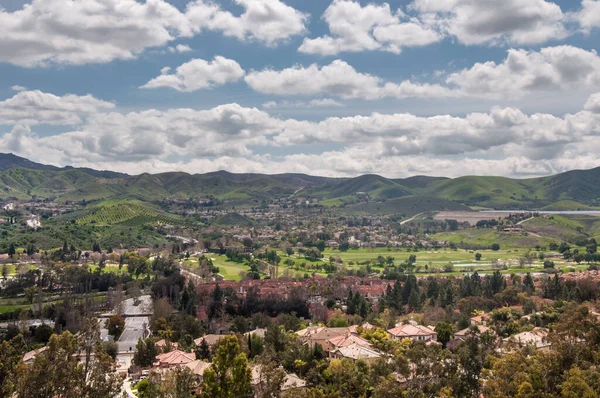 California Landscape Letecký Pohled Údolí Simi Poblíž Los Angeles Jaro — Stock fotografie