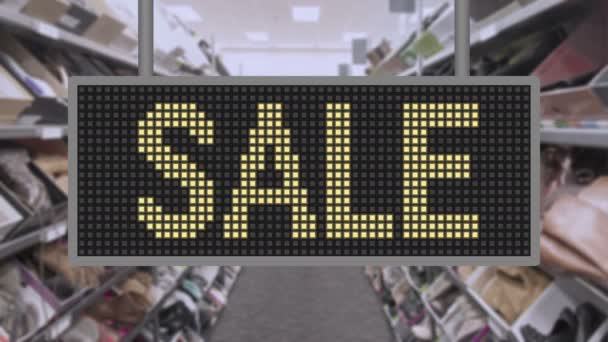 Försäljning Banner Ticker Butik Ett Varuhus Bakgrund Och Isolerad Grön — Stockvideo