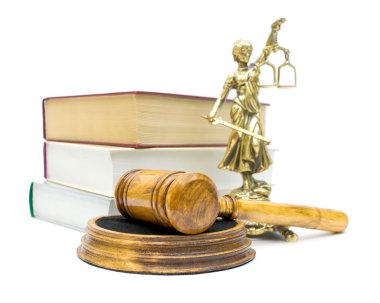 Gavel on white background close-up clipart