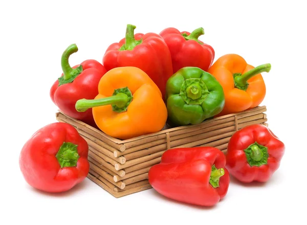 Ripe peppers isolated on white background — Stock Photo, Image