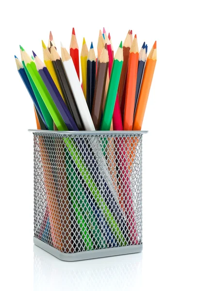 Colored pencils on a white background — Stock Photo, Image