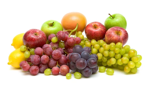 Fresh fruits isolated on white background — Stock Photo, Image