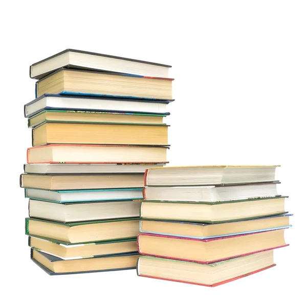 白い背景に隔絶された本の山 — ストック写真