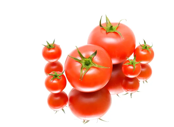 Tomaten aus nächster Nähe. weißer Hintergrund. — Stockfoto