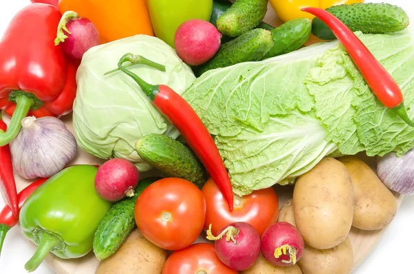 Stilleven van verse groenten. horizontale foto. — Stockfoto