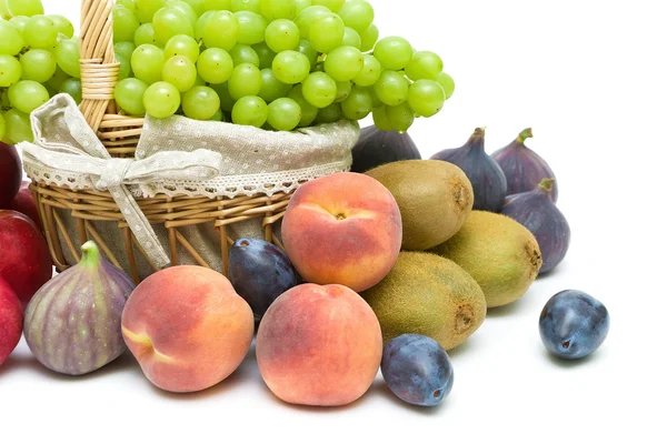 Ripe fruits close-up on white background — Stock Photo, Image