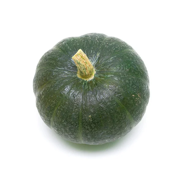 Abóbora verde em um fundo branco close-up — Fotografia de Stock